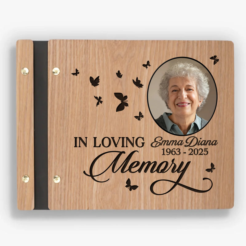 Custom Photo Wooden Scrapbook - Personalized Memorial Sympathy Gifts For Loss Of Mom, Dad - Together In Memory