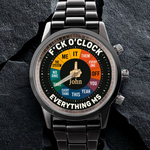 Custom Men's Watch - Personalized Funny Gift For Friend, Coworker, Family Member - Whatever Time It Is