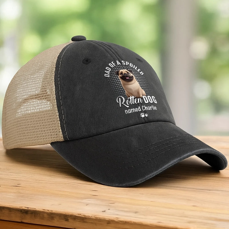 Custom Washed Cotton Baseball Net Cap - Personalized Birthday Gifts For Dog Cat Lovers, Dog Dad And Mom, Cat Owners - Master Of The Meow & Woof Crew