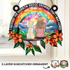 Custom Window Hanging Suncatcher Ornament -  Personalized Pet Memorial Gifts For Dogs, Cats - Until We Meet Again At The Rainbow Bridge