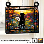 Custom Window Hanging Suncatcher Ornament - Personalized Pet Memorial Gifts For Dog Lovers, Pet Parents - Heart Full Of Memories