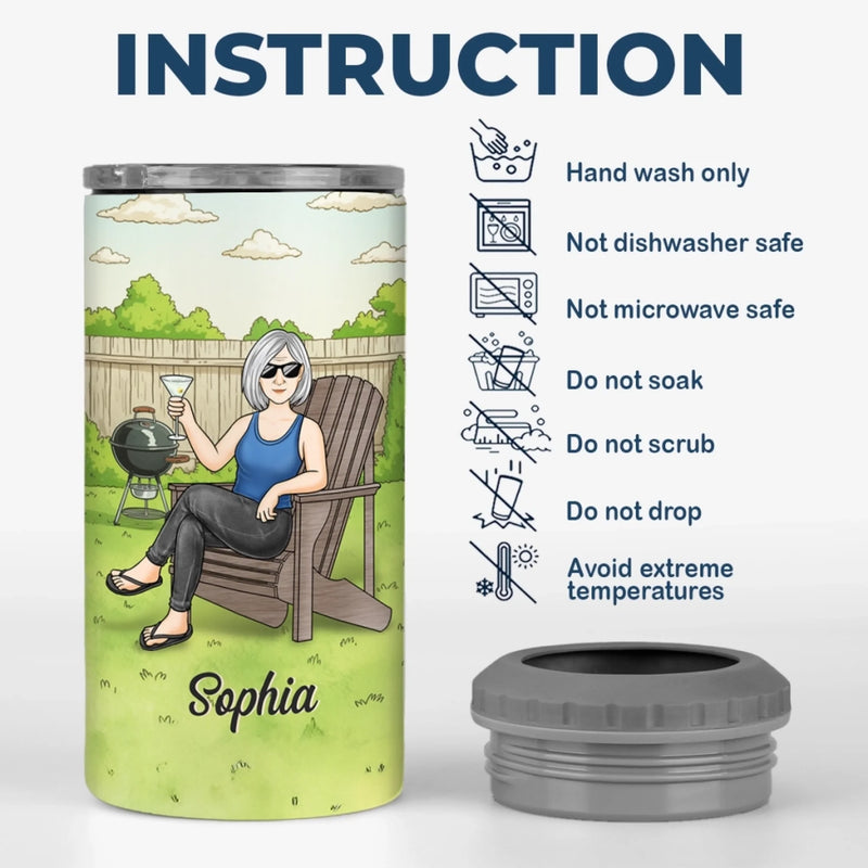 Custom 4 In 1 Can Cooler Tumbler - Personalized Retirement Gifts For Women, Men - Vacation Is My New Job