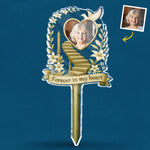 Custom Photo Stain Glass Style Acrylic Garden Stake - Personalized Memorial Sympathy Gifts For Mom, Grandma - Heartstrings Never Break