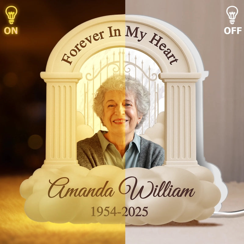 Custom Photo Shaped Light Box - Personalized Memorial Sympathy Gifts For Loss Of Mom, Dad - In Loving Memory