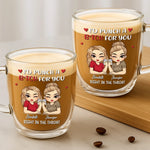 Custom Double Wall Glass Mug - Personalized Best Friend Birthday Gifts For BFF, Best Friends, Bestie - Trouble Makers Club