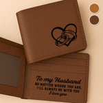 Custom Name Husband Gifts - Personalized Double-Sided Engraved Wallet