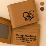 Custom Name Husband Gifts - Personalized Double-Sided Engraved Wallet