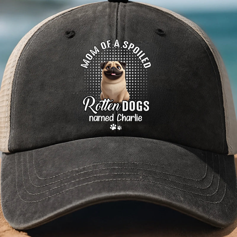 Custom Washed Cotton Baseball Net Cap - Personalized Birthday Gifts For Dog Cat Lovers, Dog Dad And Mom, Cat Owners - Master Of The Meow & Woof Crew