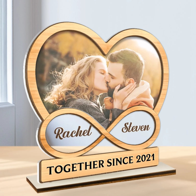 Custom Photo Wood & Acrylic Plaque - Personalized Anniversary Wedding Gifts For Husband And Wife, Him And Her - Forever Yours, Forever Mine