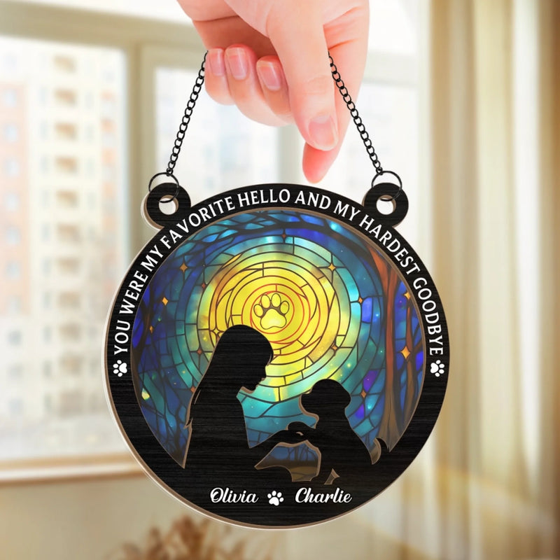 Custom Window Hanging Suncatcher Ornament - Personalized Pet Memorial Gifts For Dogs - Paws Forever Imprinted On My Soul