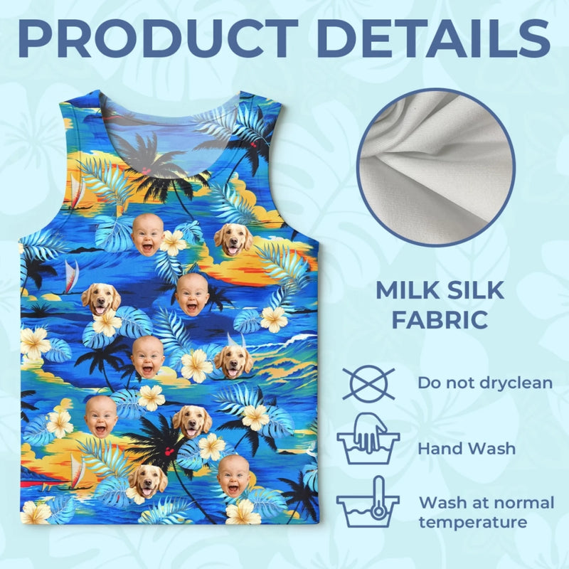 Custom Photo Tanktop - Personalized Summer Vacation And Travel Gifts For Family, Dog Cat Lovers - Wear The Laughs Everywhere