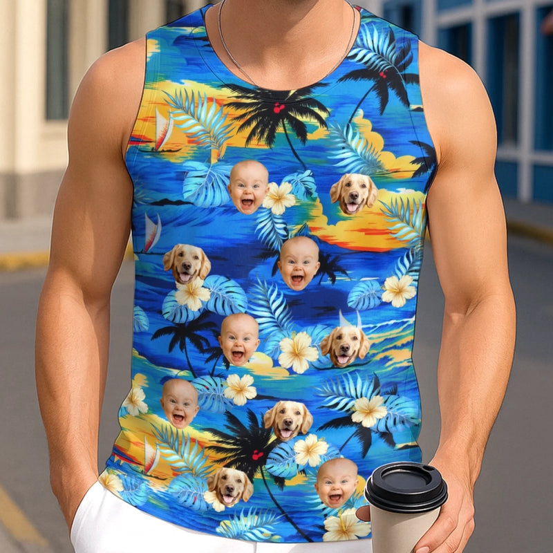 Custom Photo Tanktop - Personalized Summer Vacation And Travel Gifts For Family, Dog Cat Lovers - Wear The Laughs Everywhere