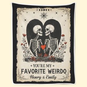 Custom Blanket - Personalized Anniversary Wedding Gifts For Husband And Wife, Him And Her - Weirdos In Love