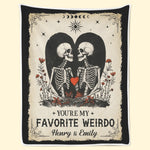 Custom Name Gothic Skeleton Couple Gifts - Personalized Blanket