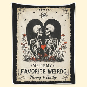 Custom Blanket - Personalized Anniversary Wedding Gifts For Husband And Wife, Him And Her - Weirdos In Love