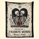 Custom Name Gothic Skeleton Couple Gifts - Personalized Blanket
