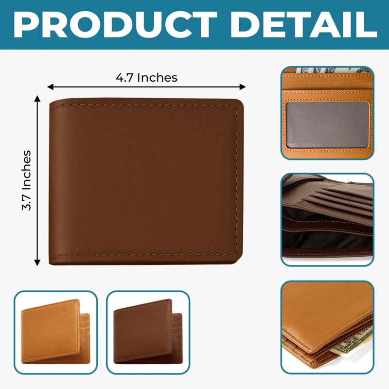 Custom Engraved Bifold Leather Wallet Two Sides - Personalized Anniversary Wedding Gifts For Husband And Wife, Him And Her - Love You And Forever Yours
