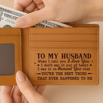 Custom Engraved Bifold Leather Wallet Two Sides - Personalized Anniversary Wedding Gifts For Husband And Wife, Him And Her - Love You And Forever Yours