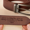 Custom Double-Sided Engraved Leather Belt - Personalized Anniversary Wedding Gifts For Husband And Wife, Him And Her - Holding On To You Always