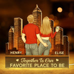 Custom Romantic City Skyline Gifts for Couples - Personalized Custom Shaped Light Box