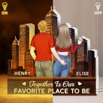 Custom Romantic City Skyline Gifts for Couples - Personalized Custom Shaped Light Box