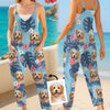 Custom Photo Casual Loose Overalls Jumpsuit - Personalized Summer Vacation And Travel Gifts For Dog Cat Lovers, Dog Dad And Mom, Cat Owners - Life’s Better With Fur