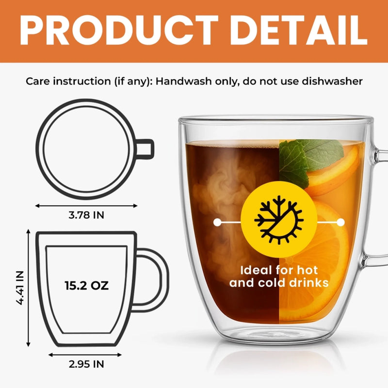 Custom Double Wall Glass Mug - Personalized Best Friend Birthday Gifts For Women - It Takes A Long Time To Grow An Old Friend