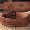 Custom Double-Sided Engraved Leather Belt - Personalized Anniversary Wedding Gifts For Husband And Wife, Him And Her - Forever And Always