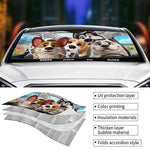 Custom Auto Windshield Sunshade, Car Window Protector - Personalized Birthday Gifts For Dog Lovers, Dog Dad And Mom - Too Cool to Brake