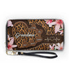 Custom Leather Long Wallet - Personalized Mother's Day Gifts For Mother, Grandmother - One Beat, One Love