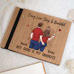 Custom Wooden Scrapbook - Personalized Anniversary Wedding Gifts For Husband And Wife, Him And Her - Together Is Our Favorite Place To Be