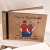 Custom Wooden Scrapbook - Personalized Anniversary Wedding Gifts For Husband And Wife, Him And Her - Together Is Our Favorite Place To Be