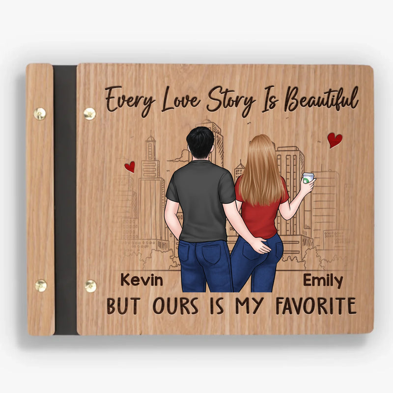 Custom Wooden Scrapbook - Personalized Anniversary Wedding Gifts For Husband And Wife, Him And Her - Together Is Our Favorite Place To Be