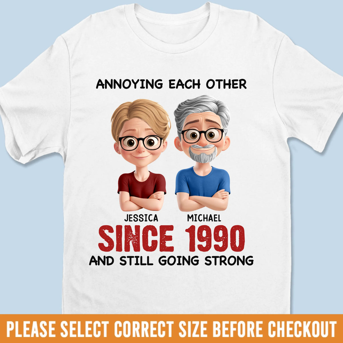 Custom Unisex T-shirt, Premium T-shirt, Hoodie - Personalized Anniversary Wedding Gifts For Husband And Wife, Him And Her - Growing Old, Never Growing Apart