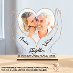 Custom Photo Wood & Acrylic Plaque - Personalized Anniversary Wedding Gifts For Husband And Wife, Him And Her - Together Is Everything