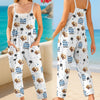 Custom Photo Casual Loose Overalls Jumpsuit - Personalized Summer Vacation And Travel Gifts For Dog Cat Lovers, Dog Dad And Mom, Cat Owners - Pup Life, Best Life