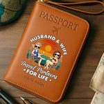 Custom Passport Wallet, Passport Holder - Personalized Summer Vacation And Travel Gifts For Husband, Wife, Couple - Adventure Awaits Us Together