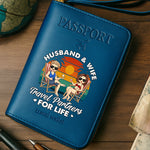 Custom Passport Wallet, Passport Holder - Personalized Summer Vacation And Travel Gifts For Husband, Wife, Couple - Adventure Awaits Us Together