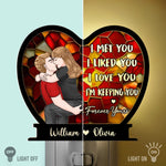 Custom Wood And Acrylic Night Light - Personalized Anniversary Wedding Gifts For Husband And Wife, Him And Her - Forever Yours