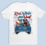 Custom Unisex T-shirt, Premium T-shirt, Hoodie - Personalized 4th Of July Gifts For Dog Lovers, Dad, Mom - Fetching Freedom