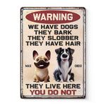 Custom Name Funny Dog Warning Gifts for Dog Lovers - Personalized Metal Sign