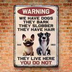 Custom Name Funny Dog Warning Gifts for Dog Lovers - Personalized Metal Sign