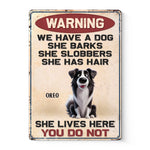 Custom Name Funny Dog Warning Gifts for Dog Lovers - Personalized Metal Sign
