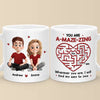 Mug personnalisé - Cadeaux d'anniversaire de mariage personnalisés pour mari et femme, lui et elle - Stuck On You, Forever