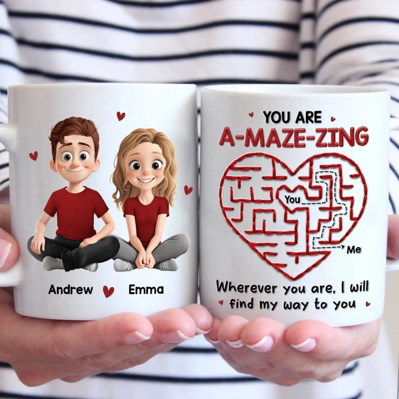Custom Mug - Personalized Anniversary Wedding Gifts For Husband And Wife, Him And Her - Stuck On You, Forever