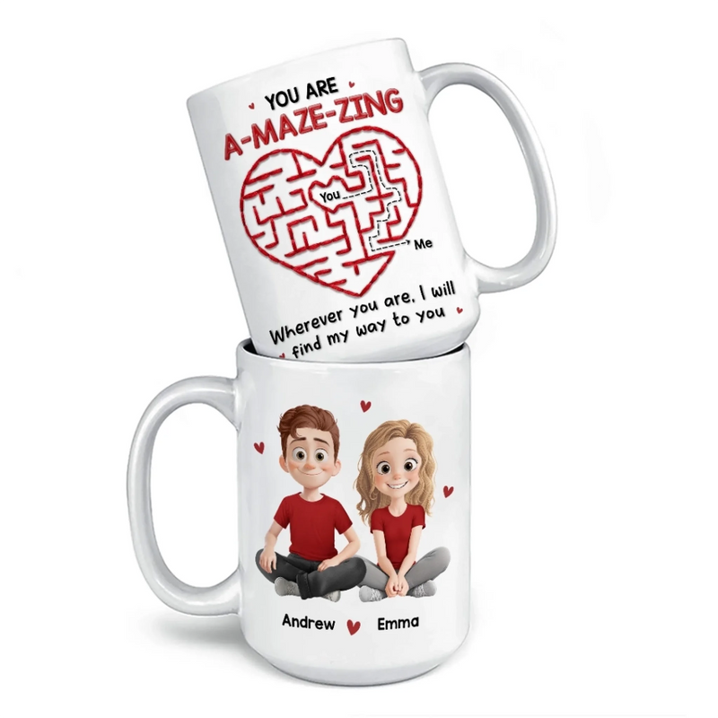 Custom Mug - Personalized Anniversary Wedding Gifts For Husband And Wife, Him And Her - Stuck On You, Forever