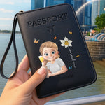 Custom Passport Wallet, Passport Holder - Personalized Summer Vacation And Travel Gifts For Women, Men - Wanderlust Crew