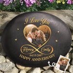 Custom Photo Printed Rock - Personalized Anniversary Wedding Gifts For Couple - Together For A Lifetime