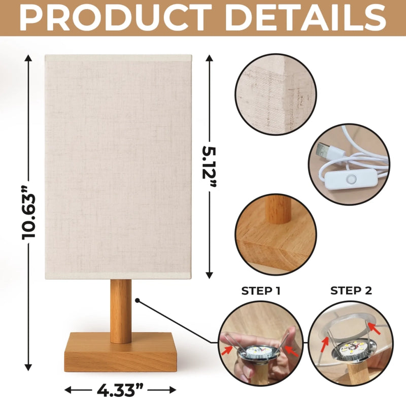 Custom Photo Bedside Table Fabric Lamp - Personalized Memorial Sympathy Gifts For Loss Of Mom, Dad - A Light Of Everlasting Memories