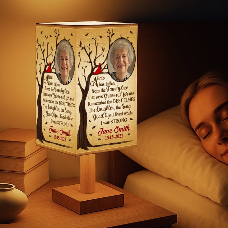 Custom Photo Bedside Table Fabric Lamp - Personalized Memorial Sympathy Gifts For Loss Of Mom, Dad - A Light Of Everlasting Memories